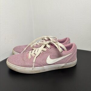 Nike Shoes Womens‎ 9 SB Check Pink Canvas Skate Sneakers Casual Lifestyle